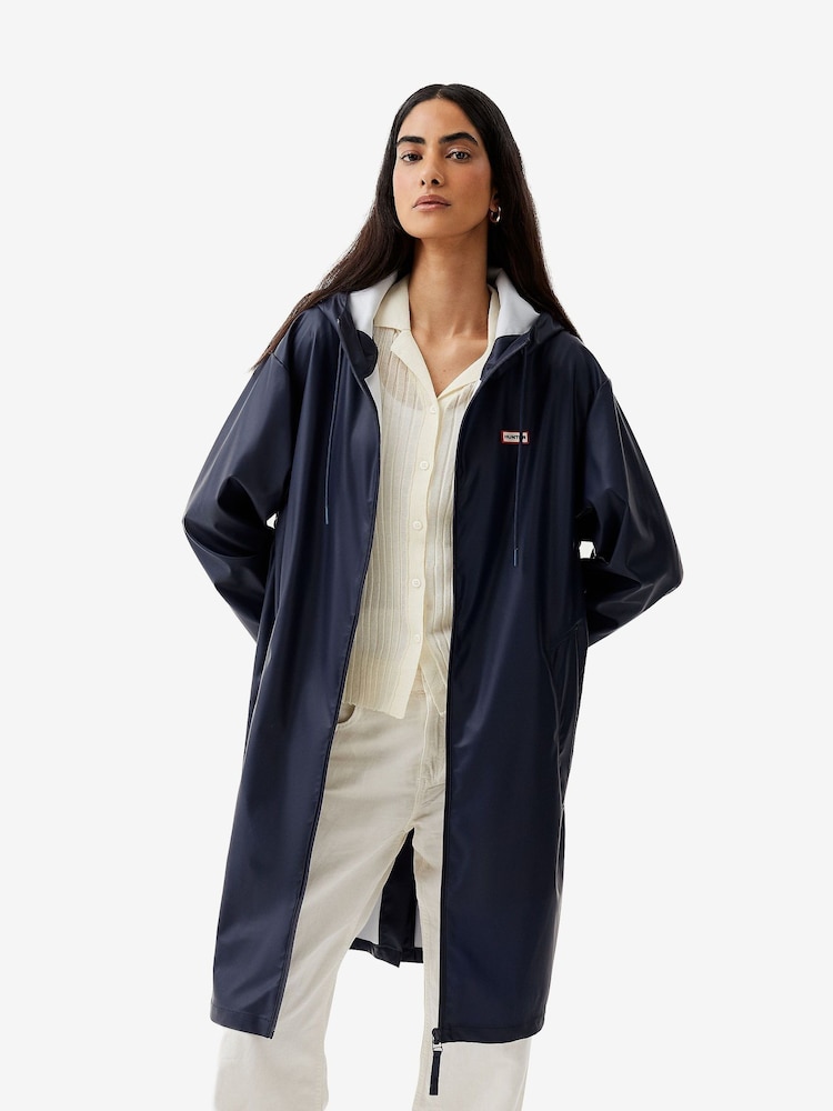 أزرق داكن - Hunter Water Resistant Zip Up Raincoat - صورة 1 من 5