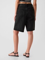 Gap Black Mid Rise Longline Denim Shorts - Image 2 of 5