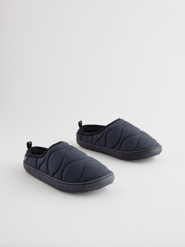 Navy Blue Onion Thinsulate Quilted Mule Slippers - Image 1 of 7