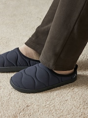 Navy Blue Onion Thinsulate Quilted Mule Slippers - Image 2 of 7