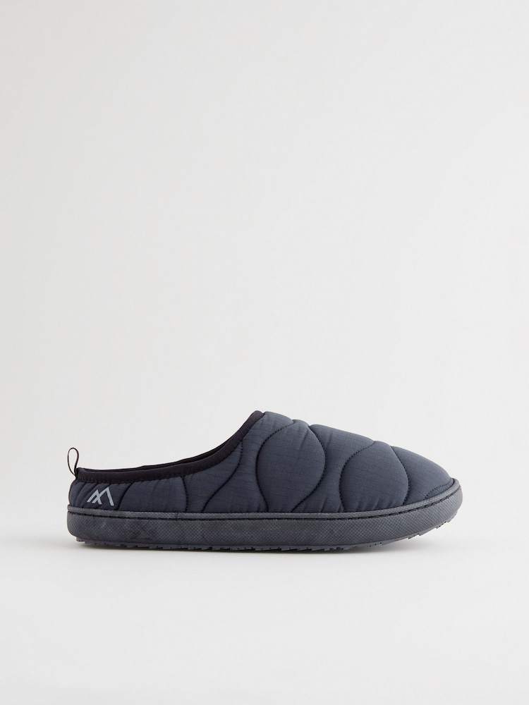 Navy Blue Onion Thinsulate Quilted Mule Slippers - Image 3 of 7