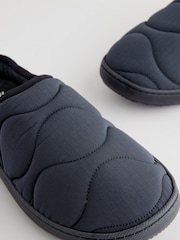 Navy Blue Onion Thinsulate Quilted Mule Slippers - Image 4 of 7