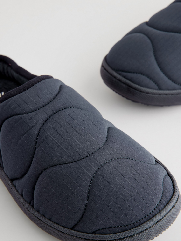 Navy Blue Onion Thinsulate Quilted Mule Slippers - Image 4 of 7