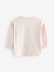 Ecru 100% Cotton Long Sleeve Appliqué Bow Top (3mths-7yrs) - Image 5 of 6