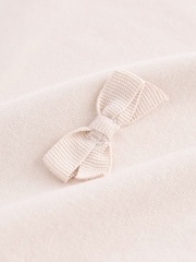 Ecru 100% Cotton Long Sleeve Appliqué Bow Top (3mths-7yrs) - Image 6 of 6