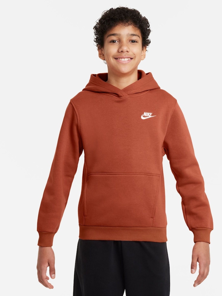 Nike Vintage Orange Club Fleece Overhead Hoodie - Image 1 of 3