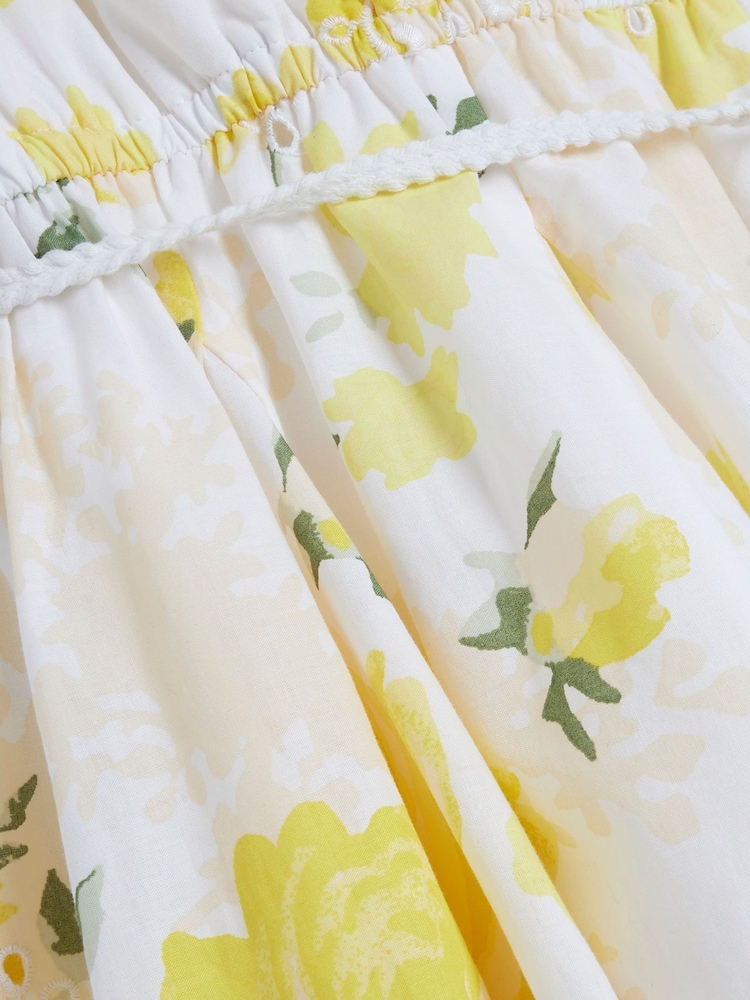 River Island Yellow Broderie Mini Dress - Image 4 of 4 River Island Yellow Broderie Mini Dress - Image 4 of 4