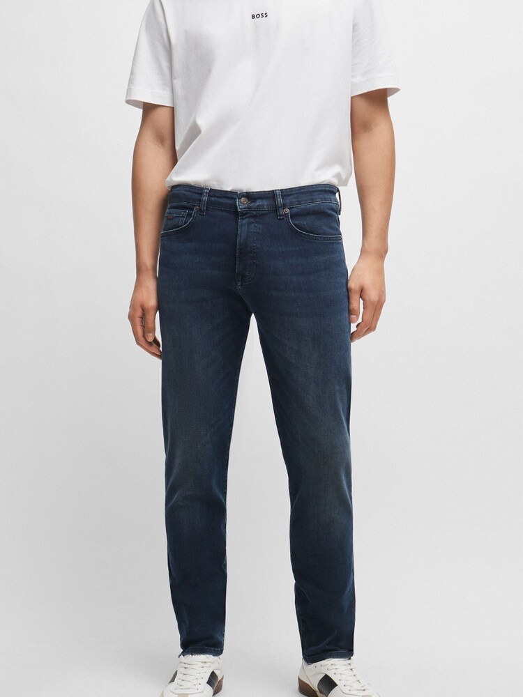 BOSS Dark Grey Tapered Fit Super Stretch Denim Jeans - Image 1 of 5 BOSS Dark Grey Tapered Fit Super Stretch Denim Jeans - Image 1 of 5