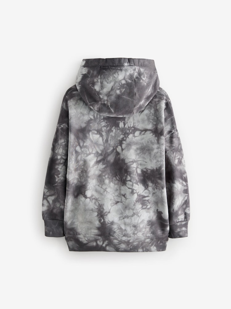Black/White Nirvana Band Tie Dye 100% Cotton Hoodie (3-16yrs) - Image 2 of 4