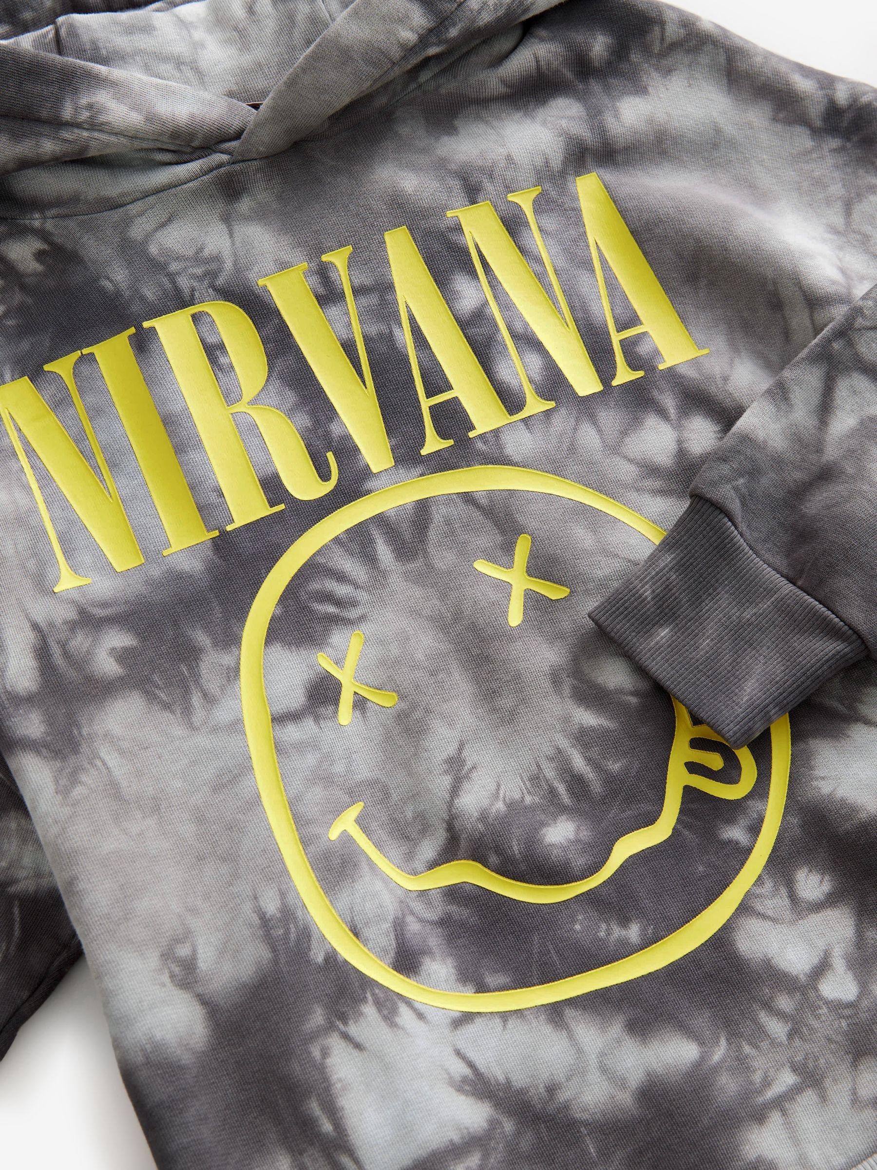 Buy Black/White Nirvana Band Tie Dye 100% Cotton Hoodie (3