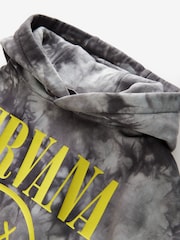 Black/White Nirvana Band Tie Dye 100% Cotton Hoodie (3-16yrs) - Image 4 of 4