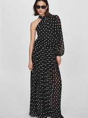Mango Black Polka Dot Pleated Trousers - Image 2 of 7