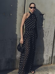 Mango Black Polka Dot Pleated Trousers - Image 5 of 7