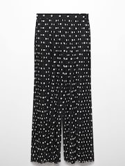 Mango Black Polka Dot Pleated Trousers - Image 6 of 7