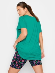 Yours Curve YOURS ACTIVE Curve Black Abstract Print Shorts - Imagen 2 de 4