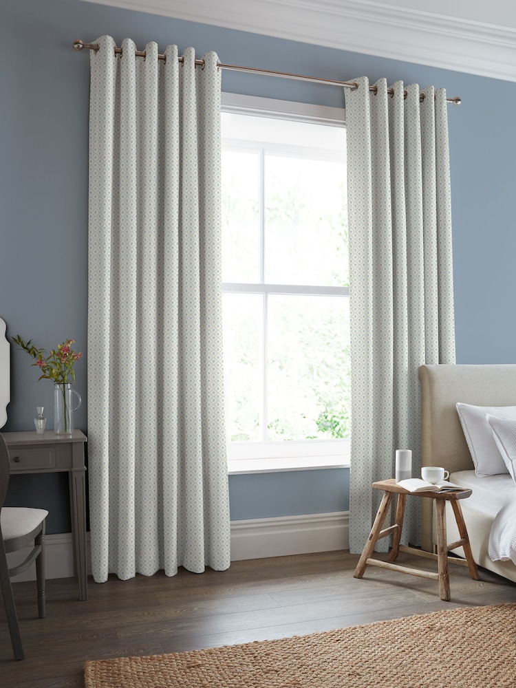 Laura Ashley Pale Seaspray Blue Kate Made to Measure 100% Cotton Curtains - Image 2 of 9