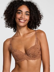 Victoria's Secret PINK Caramel Nude Lace Lightly Lined Balcony Bra - Image 1 of 4