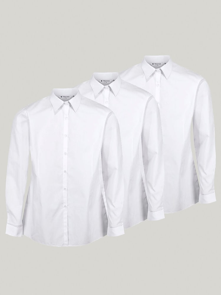 Trutex White Regular Fit Šolske srajce z dolgimi rokavi 3 Pack - Slika 2 iz 7