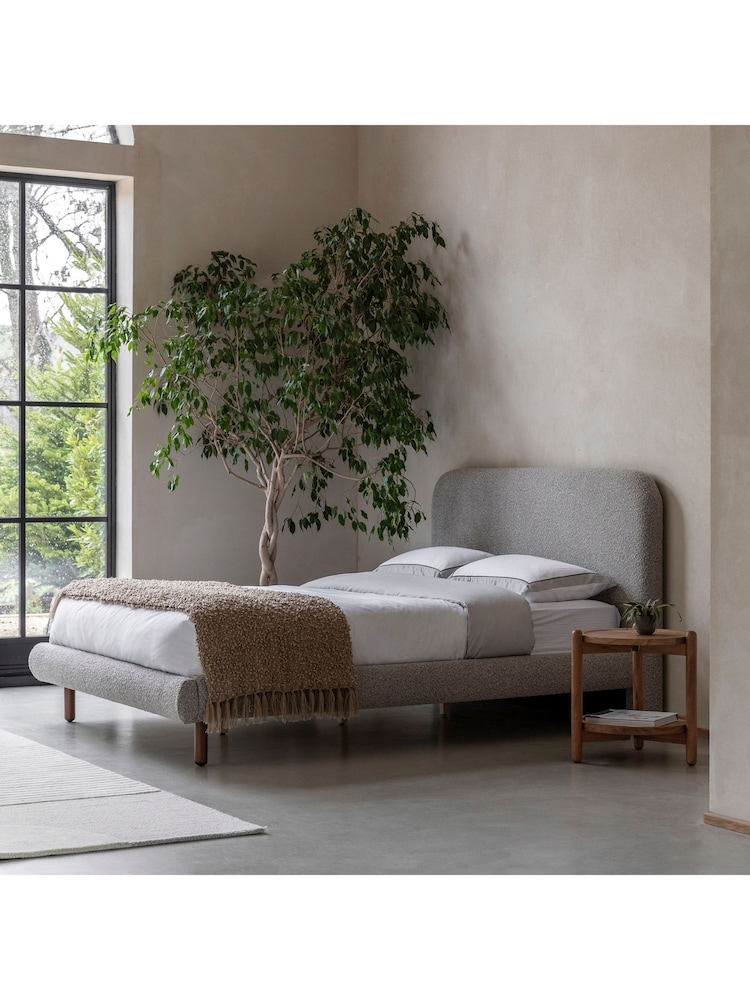 Gallery Home Warm Grey Filey Upholstered Boucle Bed - Image 1 of 6