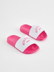 Tommy Hilfiger White Logo Print Pool Slides - Image 2 of 5