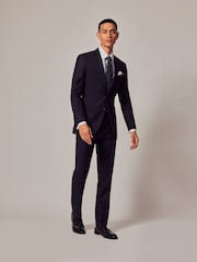 Hawes & Curtis – Slim-Fit-Anzughose aus blauem Twill - Bild 3 von 4