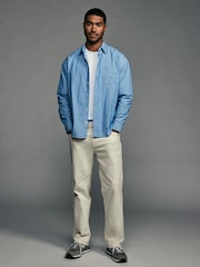 Blue Soft Touch 100% Cotton Long Sleeves Stripe Shirt - Image 2 of 8
