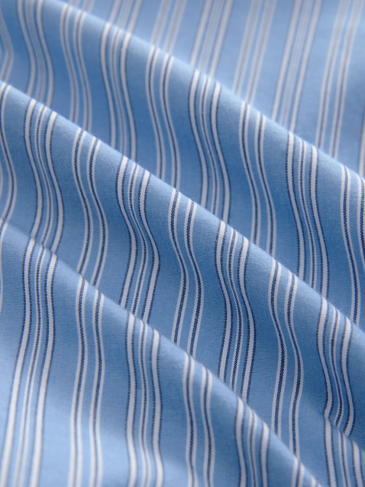 Blue Soft Touch 100% Cotton Long Sleeves Stripe Shirt - Image 8 of 8