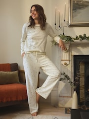 Ecru Cream Tree 100% Cotton Long Sleeve Pyjamas - Image 2 of 11