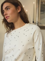 Ecru Cream Tree 100% Cotton Long Sleeve Pyjamas - Image 5 of 11