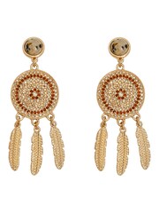 Bibi Bijoux Gold Tone Dreamcatcher Statement Drop Earrings - Image 1 of 3