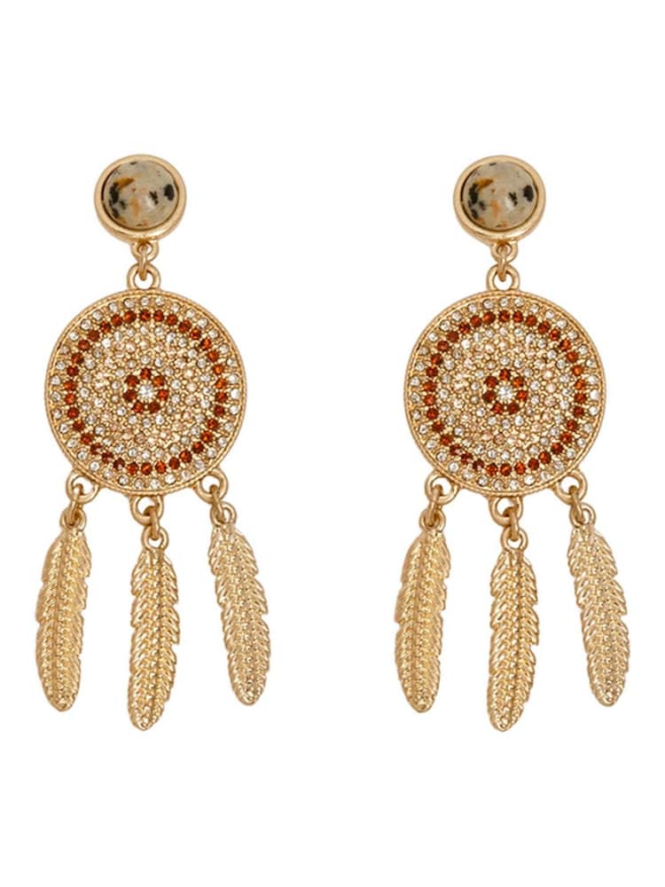 Bibi Bijoux Gold Tone Dreamcatcher Statement Drop Earrings - Image 1 of 3