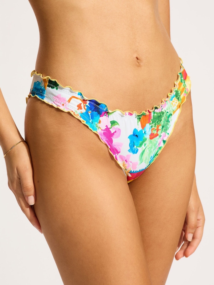 Seafolly Ciao Bella Mini Hipster White Bikini Bottoms - Image 1 of 4