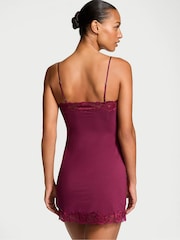 Victoria's Secret Plum Rouge Red Modal Straight Neck Slip Dress - Image 2 of 4