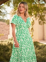 Live Unlimited – Jersey-Wickelkleid mit Blumenmuster, Curve - Bild 1 von 7