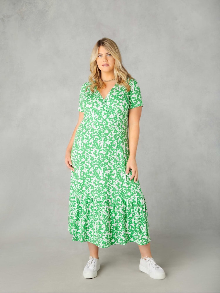 Live Unlimited – Jersey-Wickelkleid mit Blumenmuster, Curve - Bild 2 von 7