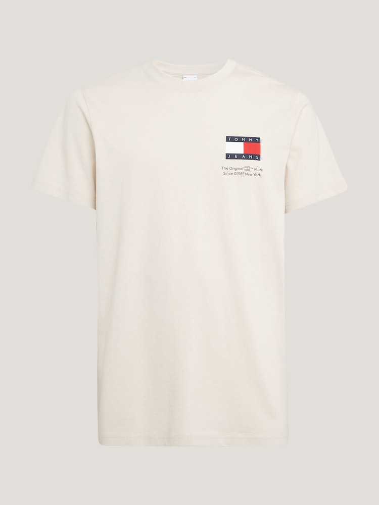 Tommy Jeans Natural Slim Essential Flag 100% Cotton T-Shirt - Image 5 of 5