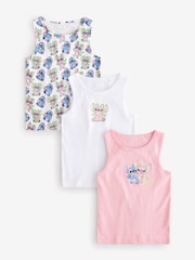 Pink/White 100% Cotton Lilo and Stitch Vests (1.5-12yrs) - Image 1 of 7