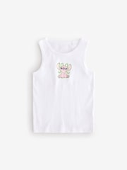 Pink/White 100% Cotton Lilo and Stitch Vests (1.5-12yrs) - Image 2 of 7