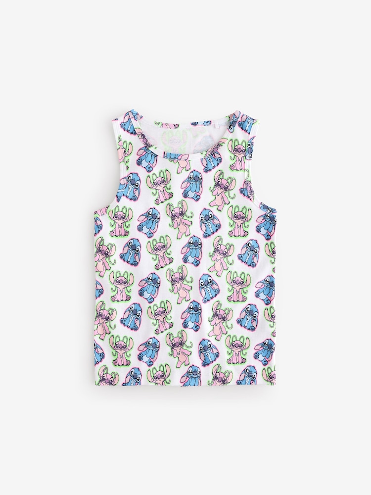 Pink/White 100% Cotton Lilo and Stitch Vests (1.5-12yrs) - Image 3 of 7