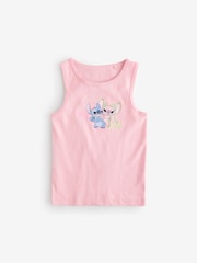Pink/White 100% Cotton Lilo and Stitch Vests (1.5-12yrs) - Image 4 of 7