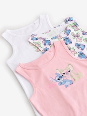 Pink/White 100% Cotton Lilo and Stitch Vests (1.5-12yrs) - Image 6 of 7