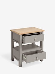 Dove Grey Malvern Paint Effect 2 Drawer with Shelf Bedside Table - Image 9 of 10