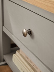 Dove Grey Malvern Paint Effect 2 Drawer with Shelf Bedside Table - Image 4 of 10