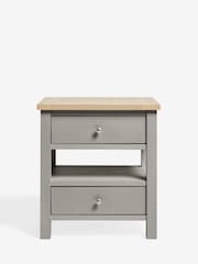 Dove Grey Malvern Paint Effect 2 Drawer with Shelf Bedside Table - Image 6 of 10