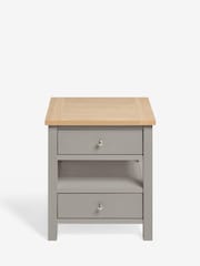 Dove Grey Malvern Paint Effect 2 Drawer with Shelf Bedside Table - Image 7 of 10