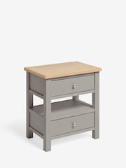 Dove Grey Malvern Paint Effect 2 Drawer with Shelf Bedside Table - Image 8 of 10