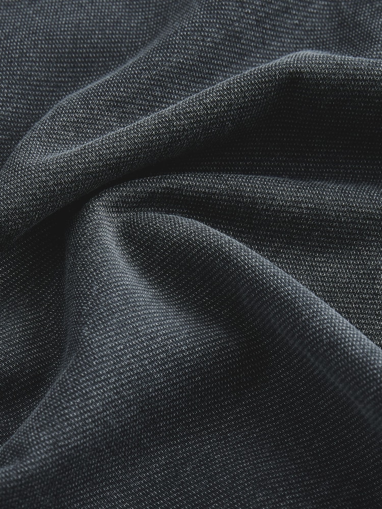 Indigo Blue Relaxed Fit Washed Popper Front Henley Wide Sleeve 100% Cotton Sweatshirt - Image 9 of 9