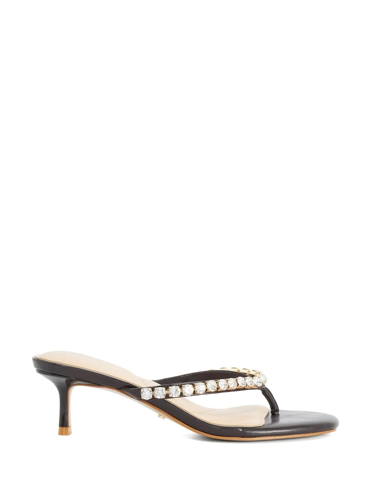 Dune London Brown Mimis Mules - Image 1 of 5