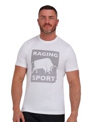 Raging Bull Sport Block Bull Graphic White T-Shirt - Image 1 of 6
