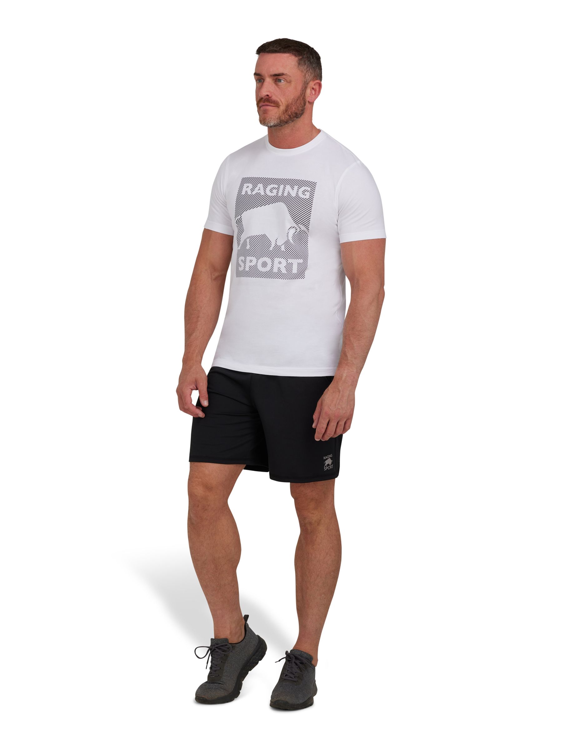 Raging Bull Sport Block Bull Graphic White T-Shirt - Image 2 of 6